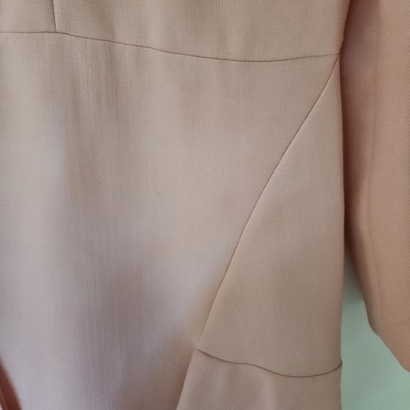 MARNI Wool Crepe Mini Dress 6 Peach Pink Long Sleeve Ruffle Italy - Picture 6 of 15